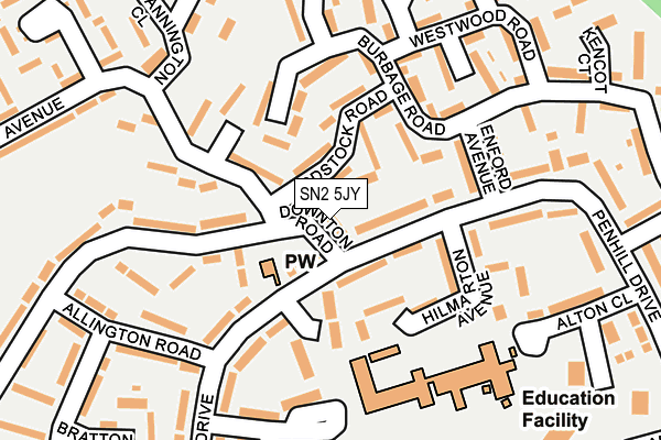 SN2 5JY map - OS OpenMap – Local (Ordnance Survey)