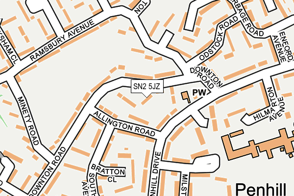 SN2 5JZ map - OS OpenMap – Local (Ordnance Survey)