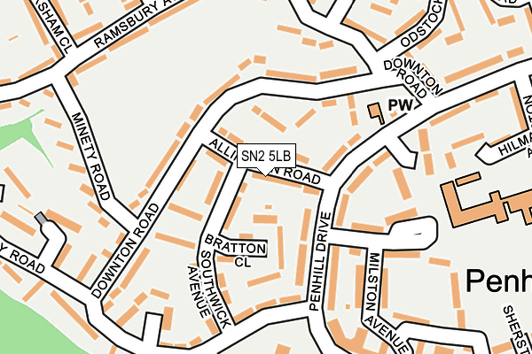 SN2 5LB map - OS OpenMap – Local (Ordnance Survey)