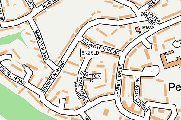 SN2 5LD map - OS OpenMap – Local (Ordnance Survey)