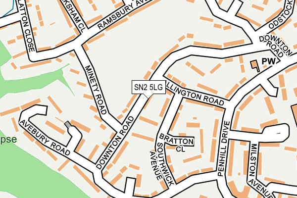 SN2 5LG map - OS OpenMap – Local (Ordnance Survey)