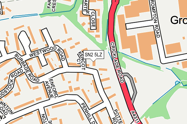 SN2 5LZ map - OS OpenMap – Local (Ordnance Survey)