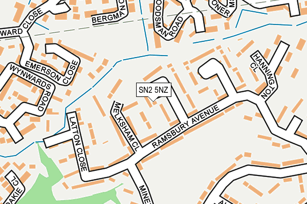 SN2 5NZ map - OS OpenMap – Local (Ordnance Survey)
