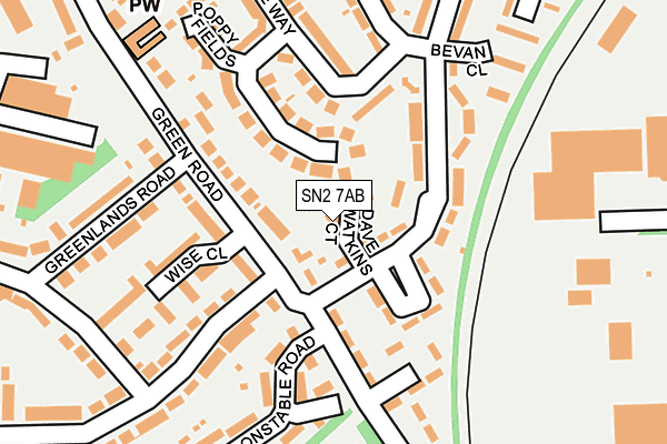 SN2 7AB map - OS OpenMap – Local (Ordnance Survey)