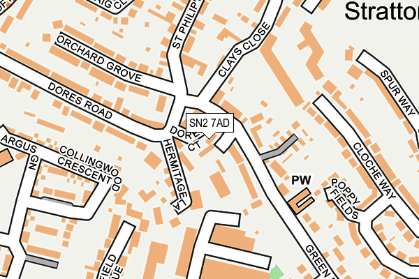 SN2 7AD map - OS OpenMap – Local (Ordnance Survey)