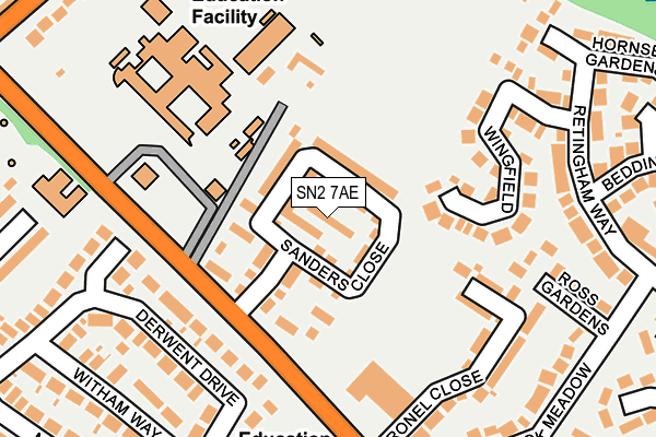 SN2 7AE map - OS OpenMap – Local (Ordnance Survey)