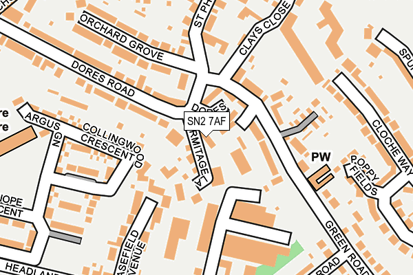 SN2 7AF map - OS OpenMap – Local (Ordnance Survey)