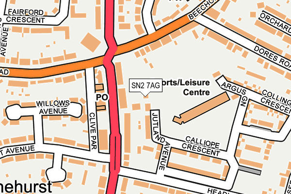 SN2 7AG map - OS OpenMap – Local (Ordnance Survey)