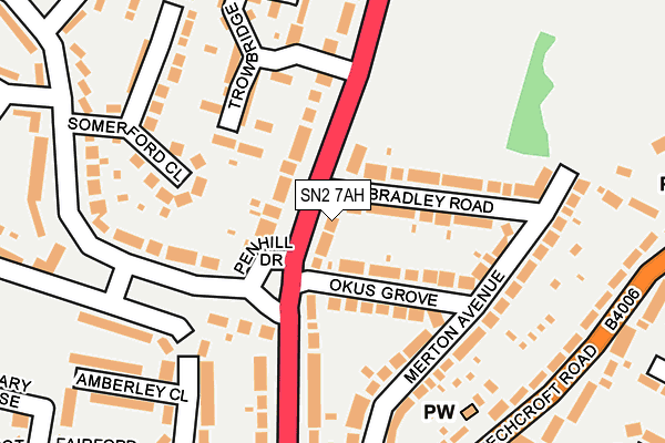 SN2 7AH map - OS OpenMap – Local (Ordnance Survey)