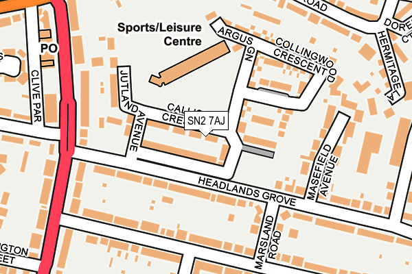 SN2 7AJ map - OS OpenMap – Local (Ordnance Survey)