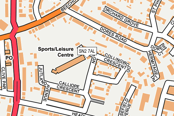 SN2 7AL map - OS OpenMap – Local (Ordnance Survey)