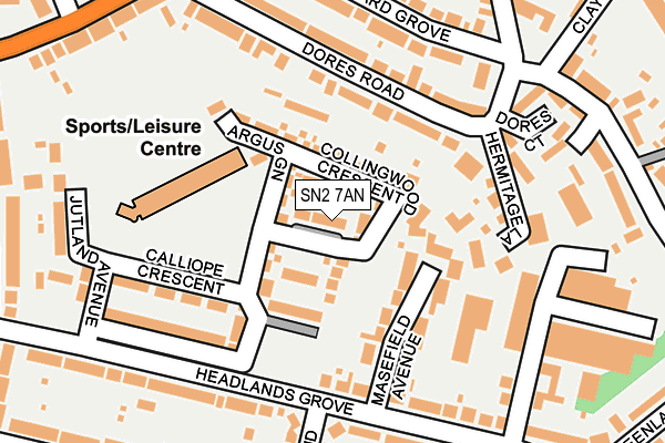 SN2 7AN map - OS OpenMap – Local (Ordnance Survey)