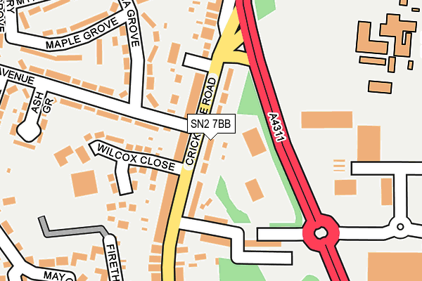 SN2 7BB map - OS OpenMap – Local (Ordnance Survey)