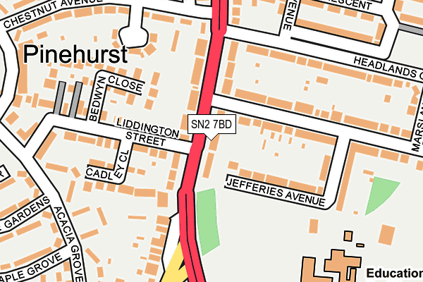 SN2 7BD map - OS OpenMap – Local (Ordnance Survey)