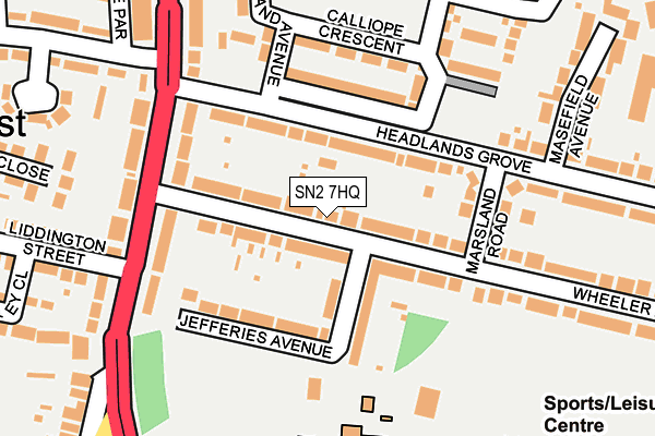 SN2 7HQ map - OS OpenMap – Local (Ordnance Survey)
