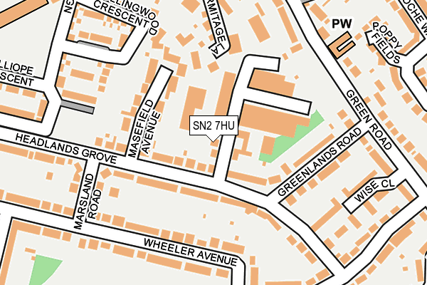 SN2 7HU map - OS OpenMap – Local (Ordnance Survey)
