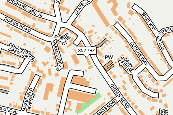 SN2 7HZ map - OS OpenMap – Local (Ordnance Survey)