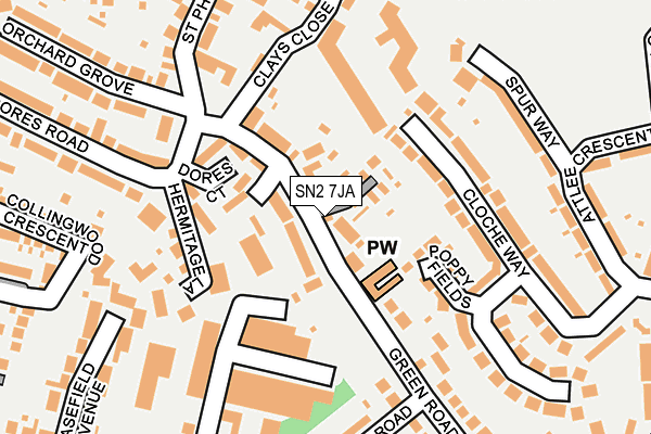 SN2 7JA map - OS OpenMap – Local (Ordnance Survey)