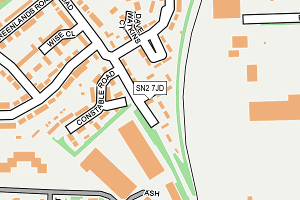 SN2 7JD map - OS OpenMap – Local (Ordnance Survey)