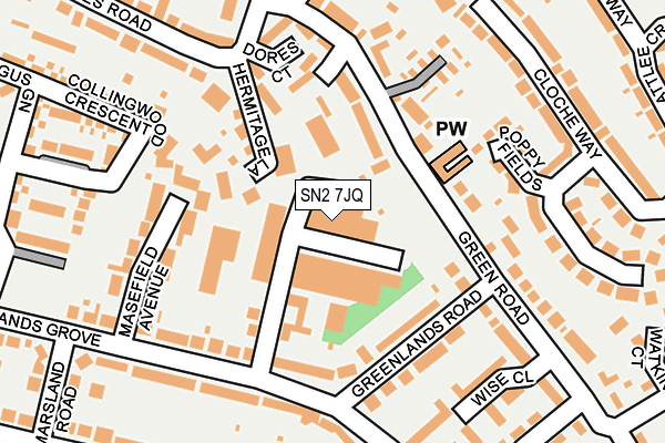 SN2 7JQ map - OS OpenMap – Local (Ordnance Survey)