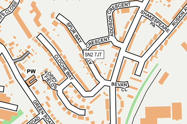 SN2 7JT map - OS OpenMap – Local (Ordnance Survey)
