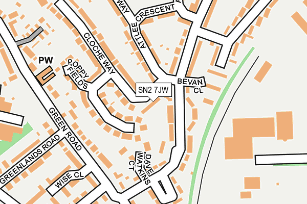 SN2 7JW map - OS OpenMap – Local (Ordnance Survey)