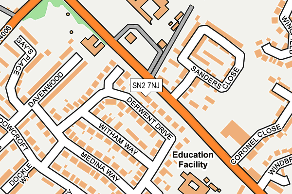 SN2 7NJ map - OS OpenMap – Local (Ordnance Survey)