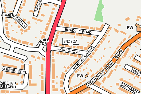 SN2 7QA map - OS OpenMap – Local (Ordnance Survey)