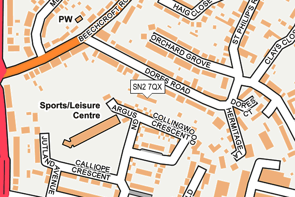 SN2 7QX map - OS OpenMap – Local (Ordnance Survey)