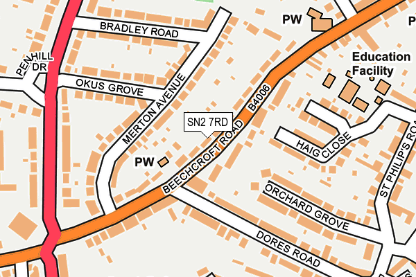 SN2 7RD map - OS OpenMap – Local (Ordnance Survey)