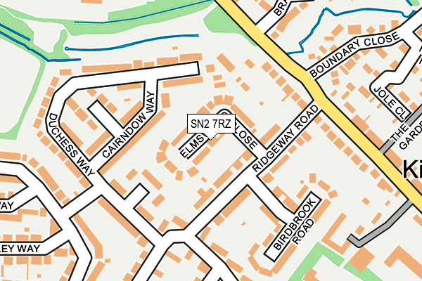 SN2 7RZ map - OS OpenMap – Local (Ordnance Survey)