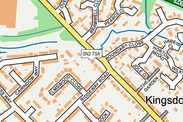 SN2 7SA map - OS OpenMap – Local (Ordnance Survey)