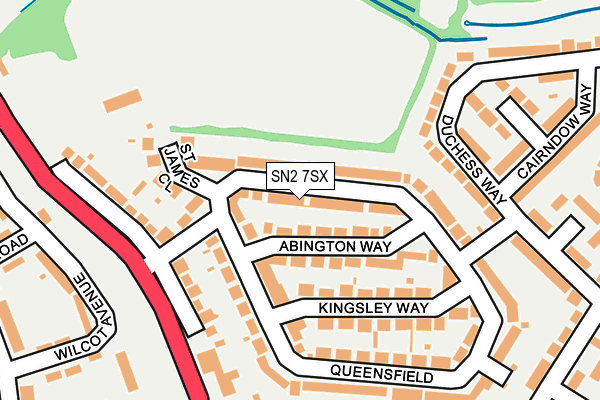 SN2 7SX map - OS OpenMap – Local (Ordnance Survey)