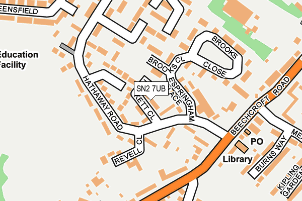 SN2 7UB map - OS OpenMap – Local (Ordnance Survey)