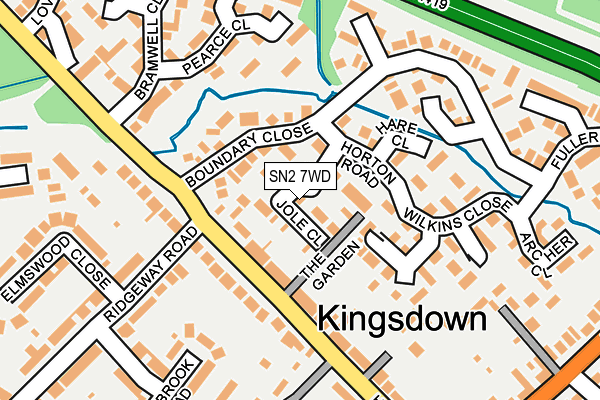 SN2 7WD map - OS OpenMap – Local (Ordnance Survey)