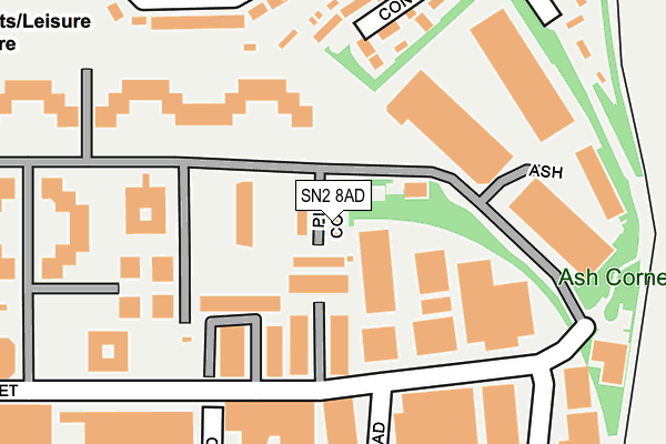 SN2 8AD map - OS OpenMap – Local (Ordnance Survey)