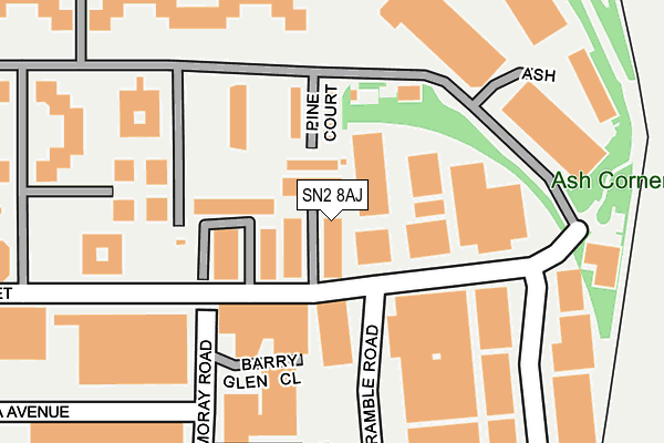 SN2 8AJ map - OS OpenMap – Local (Ordnance Survey)