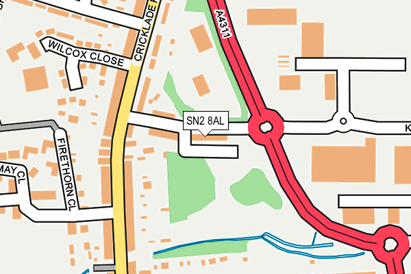 SN2 8AL map - OS OpenMap – Local (Ordnance Survey)