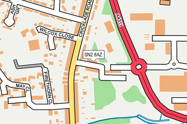 SN2 8AZ map - OS OpenMap – Local (Ordnance Survey)