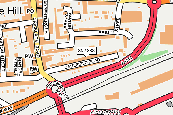 SN2 8BS map - OS OpenMap – Local (Ordnance Survey)