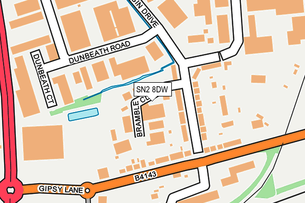 SN2 8DW map - OS OpenMap – Local (Ordnance Survey)
