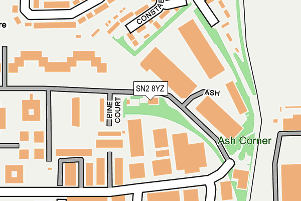 SN2 8YZ map - OS OpenMap – Local (Ordnance Survey)