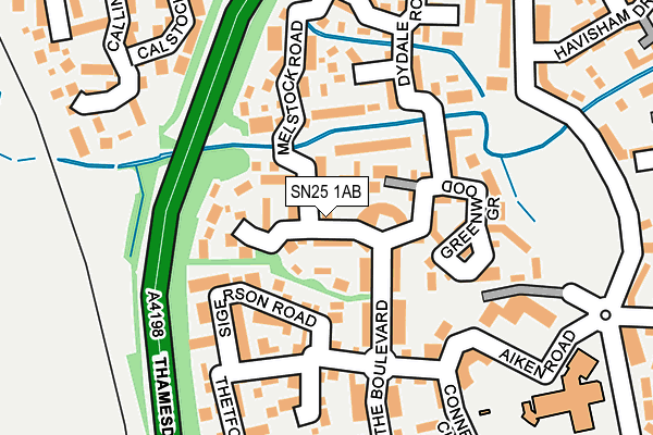 SN25 1AB map - OS OpenMap – Local (Ordnance Survey)