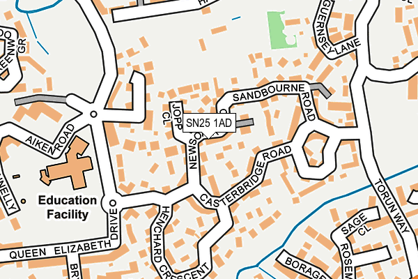 SN25 1AD map - OS OpenMap – Local (Ordnance Survey)