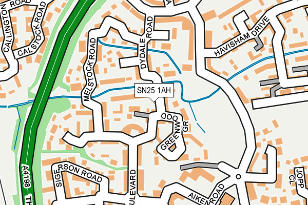 SN25 1AH map - OS OpenMap – Local (Ordnance Survey)