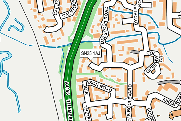 SN25 1AJ map - OS OpenMap – Local (Ordnance Survey)