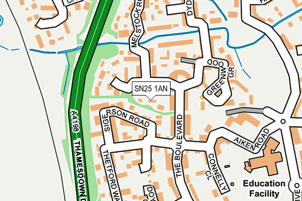 SN25 1AN map - OS OpenMap – Local (Ordnance Survey)