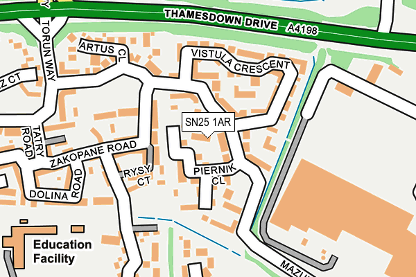 SN25 1AR map - OS OpenMap – Local (Ordnance Survey)