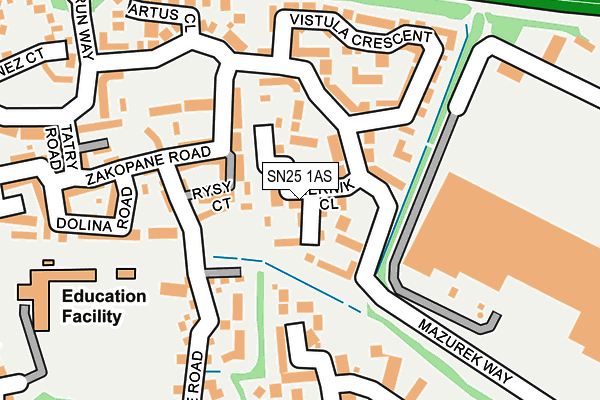SN25 1AS map - OS OpenMap – Local (Ordnance Survey)