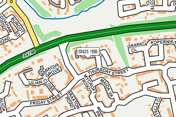 SN25 1BB map - OS OpenMap – Local (Ordnance Survey)